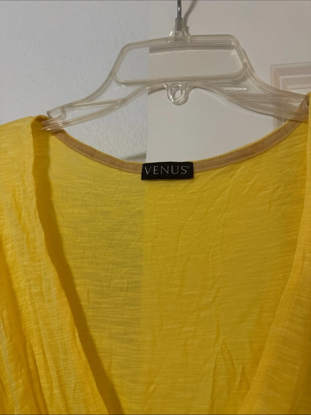 VENUS Bright Yellow V-Neck Swim Coverup Dress size L